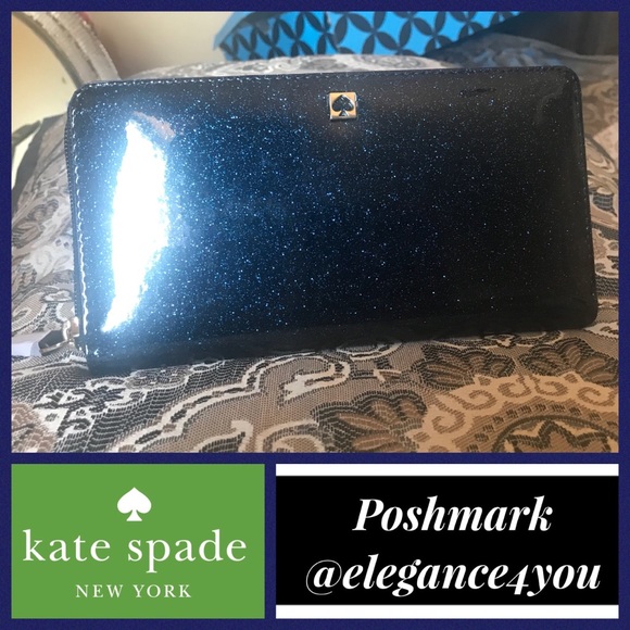 kate spade Handbags - ✨KATE SPADE✨Deep Blue Glitter Wallet NEW!